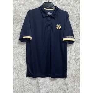 Colosseum Polo Shirt Men's L Blue Short Sleeve‎ Notre Dame Fighting Irish NCAA